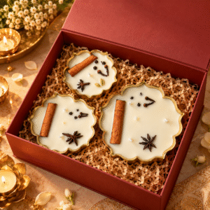Set of 3 Lotus Urli Candles – Premium Diwali Gift Set